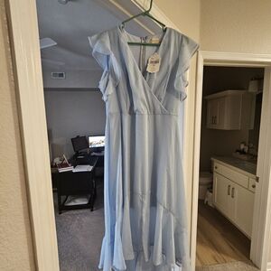 Altar'd State Light Blue High Low Dress